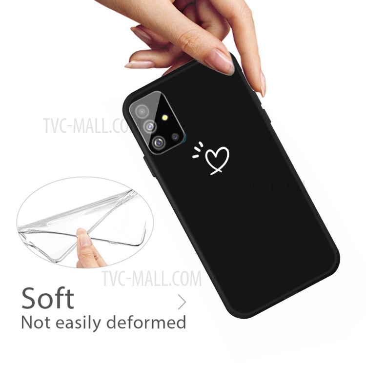 Love Heart Pattern Printing Matte TPU Phone Shell for Samsung Galaxy S20 Plus - Black-4