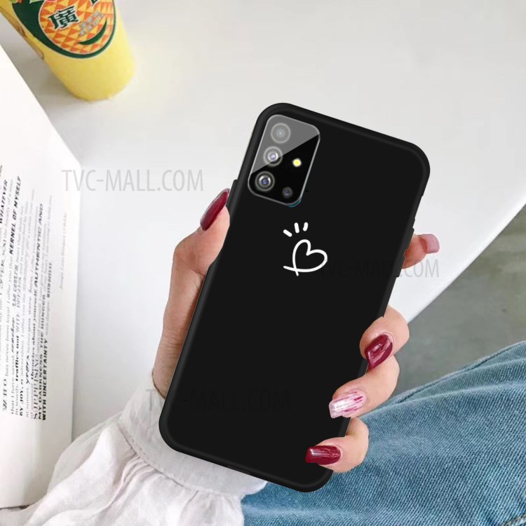 Love Heart Pattern Printing Matte TPU Phone Shell for Samsung Galaxy S20 Plus - Black-5