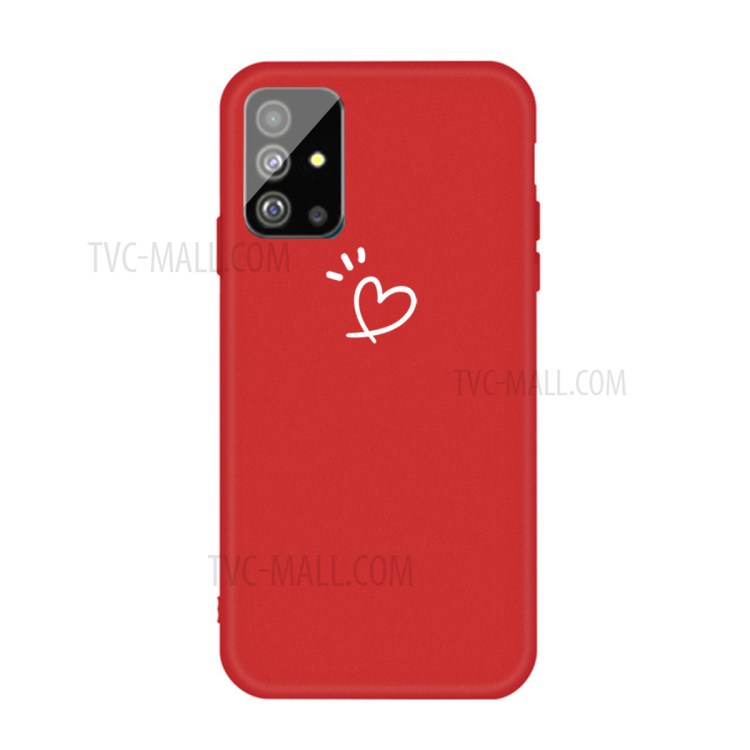 Love Heart Pattern Printing Matte TPU Phone Shell for Samsung Galaxy S20 Plus - Red-1