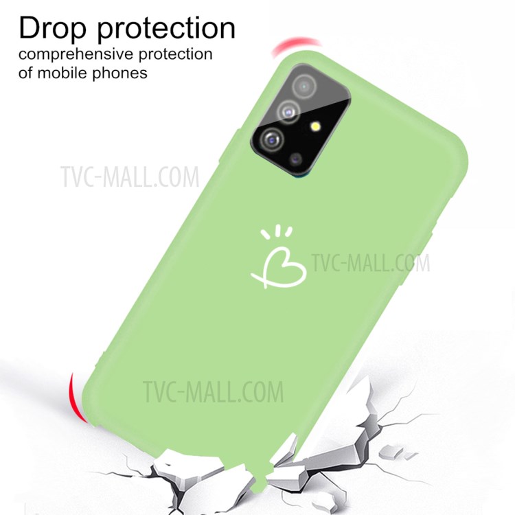 Love Heart Pattern Printing Matte TPU Phone Shell for Samsung Galaxy S20 Plus - Green-3