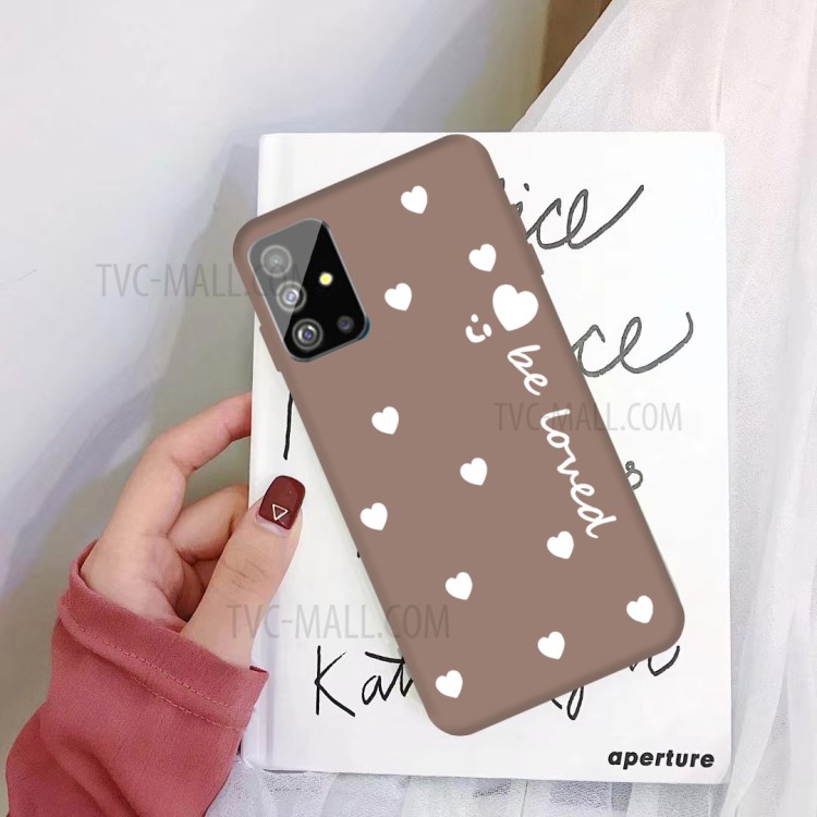 Smile Heart Skin Matte TPU Casing for Samsung Galaxy S20 Plus - Khaki-2