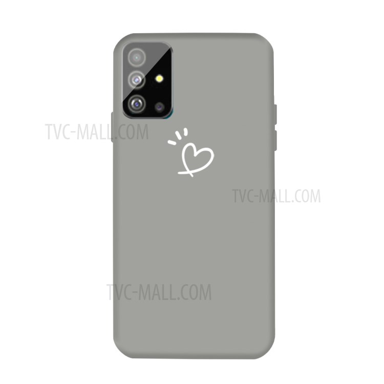 Heart Pattern Matte TPU Mobile Case for Samsung Galaxy S20 - Grey-1