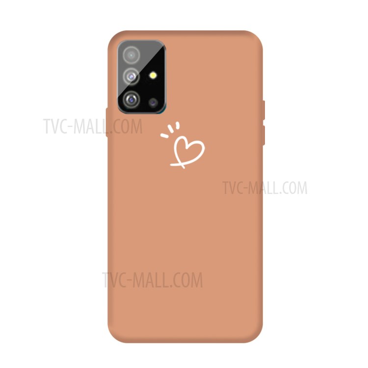 Heart Pattern Matte TPU Mobile Case for Samsung Galaxy S20 - Orange-1