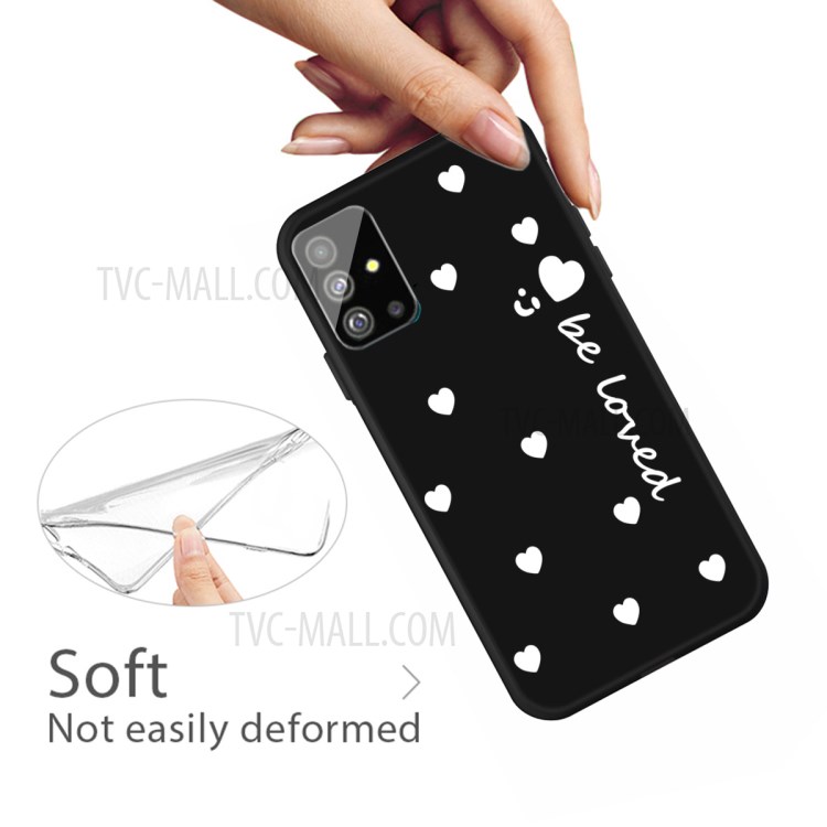 Smiling Face and Hearts Pattern Matte TPU Cover for Samsung Galaxy S20 - Black-4