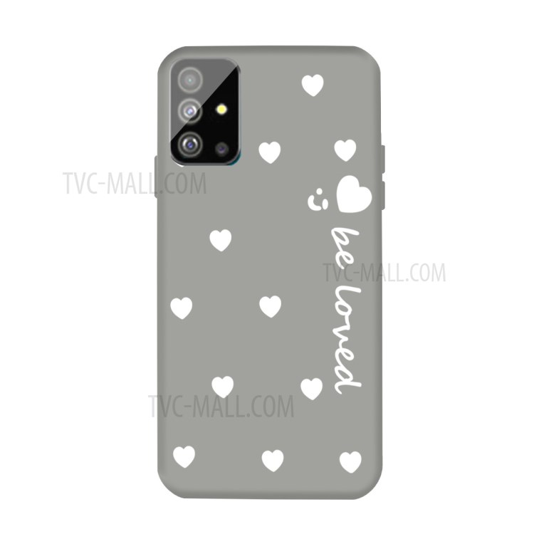 Smiling Face and Hearts Pattern Matte TPU Cover for Samsung Galaxy S20 - Grey-1