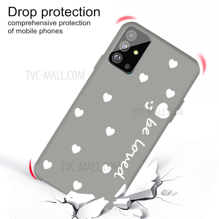 Smiling Face and Hearts Pattern Matte TPU Cover for Samsung Galaxy S20 - Grey-3