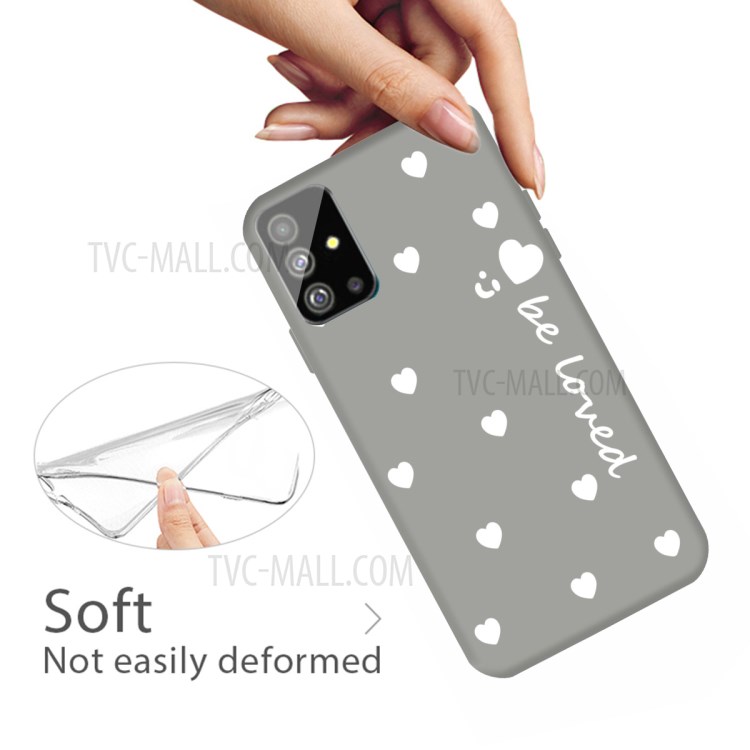 Smiling Face and Hearts Pattern Matte TPU Cover for Samsung Galaxy S20 - Grey-4