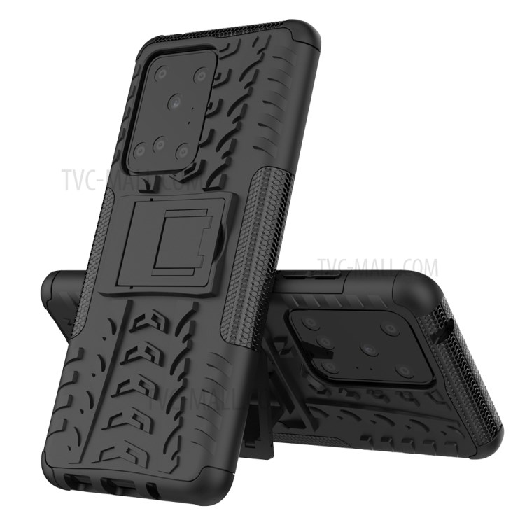 Cool Tyre Pattern PC + TPU Shell with Kickstand Casing for Samsung Galaxy S20 Ultra - Black-2