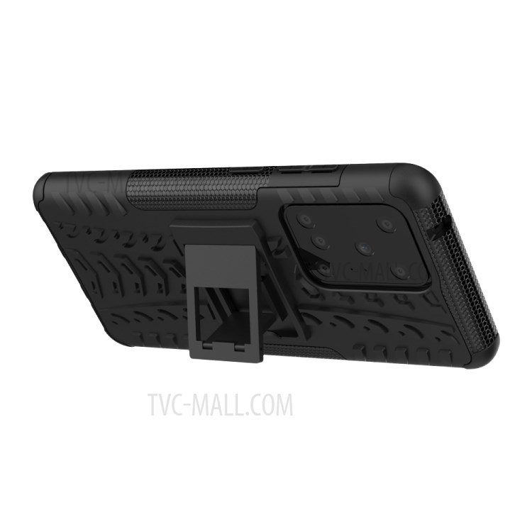 Cool Tyre Pattern PC + TPU Shell with Kickstand Casing for Samsung Galaxy S20 Ultra - Black-5