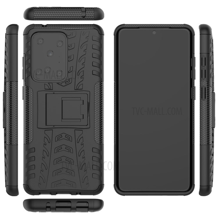 Cool Tyre Pattern PC + TPU Shell with Kickstand Casing for Samsung Galaxy S20 Ultra - Black-9