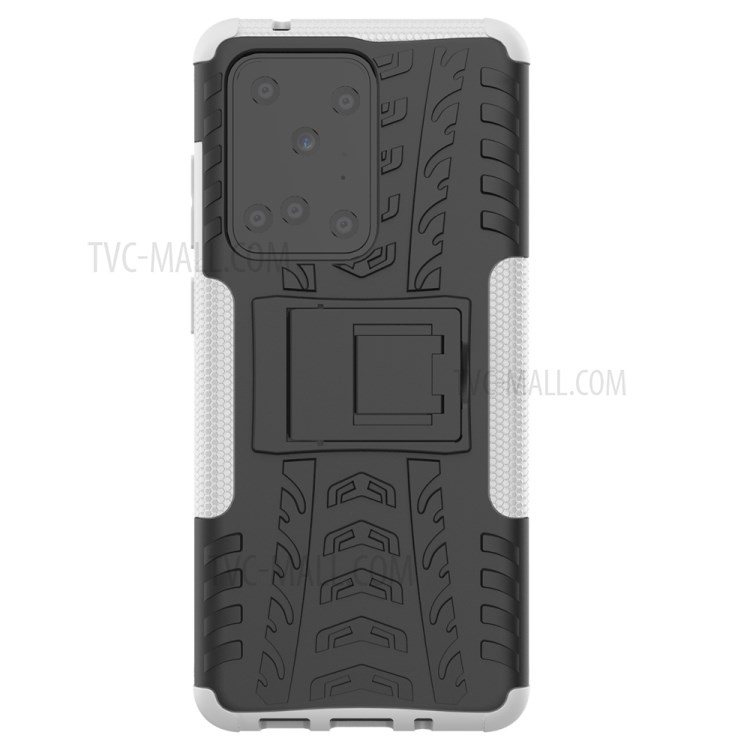 Cool Tyre Pattern PC + TPU Shell with Kickstand Casing for Samsung Galaxy S20 Ultra - White-3