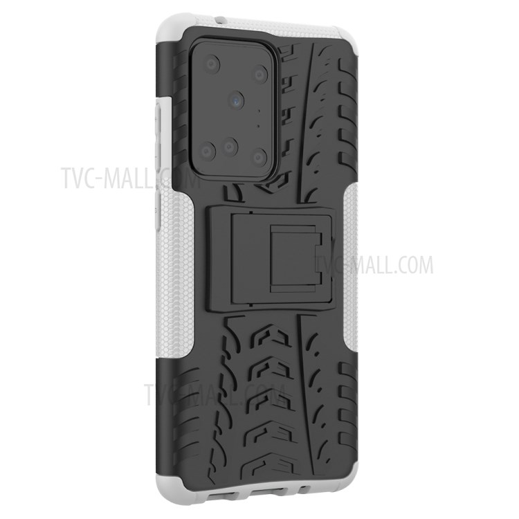 Cool Tyre Pattern PC + TPU Shell with Kickstand Casing for Samsung Galaxy S20 Ultra - White-4