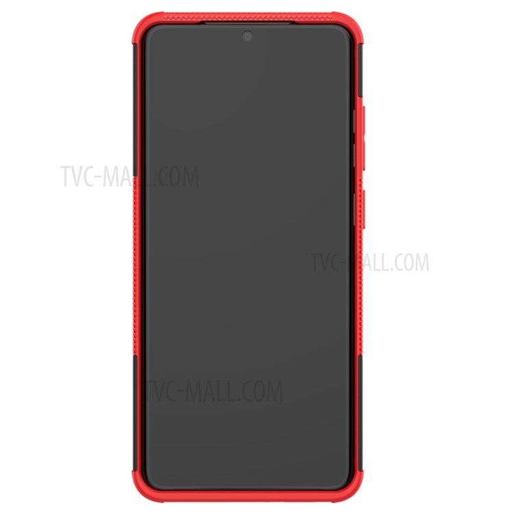Cool Tyre Pattern PC + TPU Shell with Kickstand Casing for Samsung Galaxy S20 Ultra - Red-7