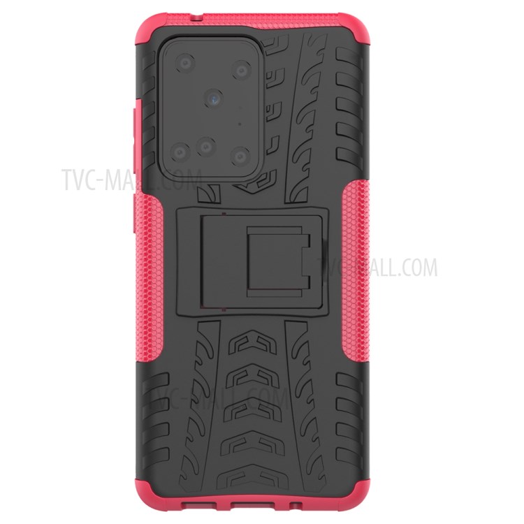 Cool Tyre Pattern PC + TPU Shell with Kickstand Casing for Samsung Galaxy S20 Ultra - Rose-3
