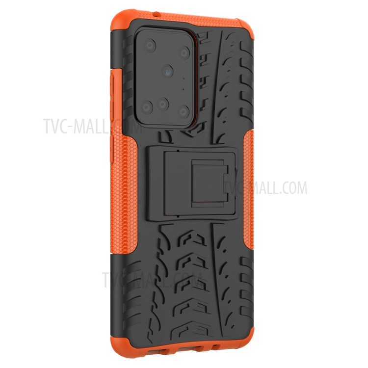 Cool Tyre Pattern PC + TPU Shell with Kickstand Casing for Samsung Galaxy S20 Ultra - Orange-4