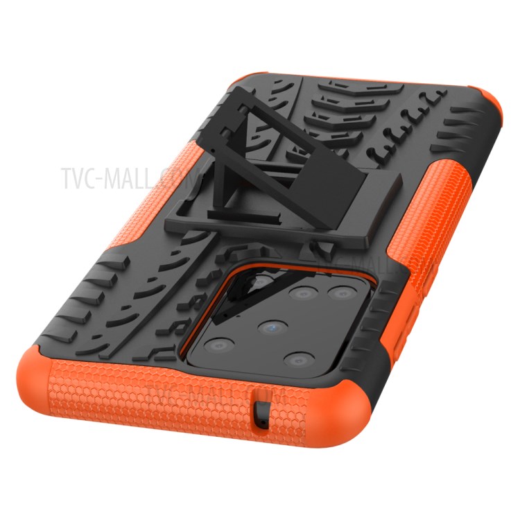 Cool Tyre Pattern PC + TPU Shell with Kickstand Casing for Samsung Galaxy S20 Ultra - Orange-6