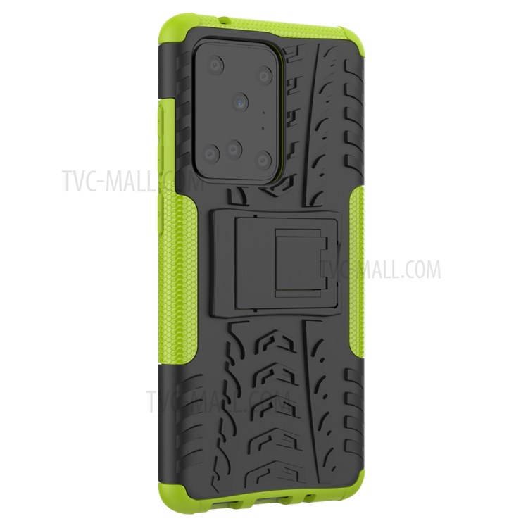 Cool Tyre Pattern PC + TPU Shell with Kickstand Casing for Samsung Galaxy S20 Ultra - Green-4