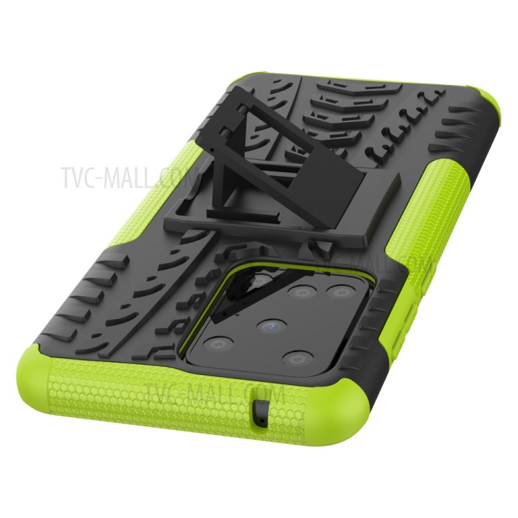 Cool Tyre Pattern PC + TPU Shell with Kickstand Casing for Samsung Galaxy S20 Ultra - Green-6
