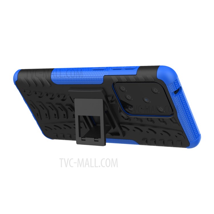 Cool Tyre Pattern PC + TPU Shell with Kickstand Casing for Samsung Galaxy S20 Ultra - Blue-5