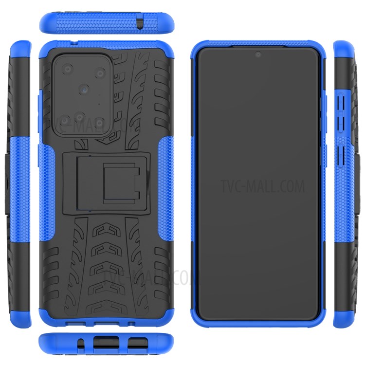 Cool Tyre Pattern PC + TPU Shell with Kickstand Casing for Samsung Galaxy S20 Ultra - Blue-9