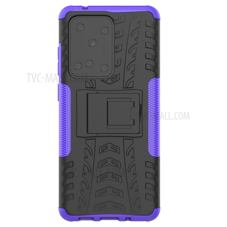 Cool Tyre Pattern PC + TPU Shell with Kickstand Casing for Samsung Galaxy S20 Ultra - Purple-3