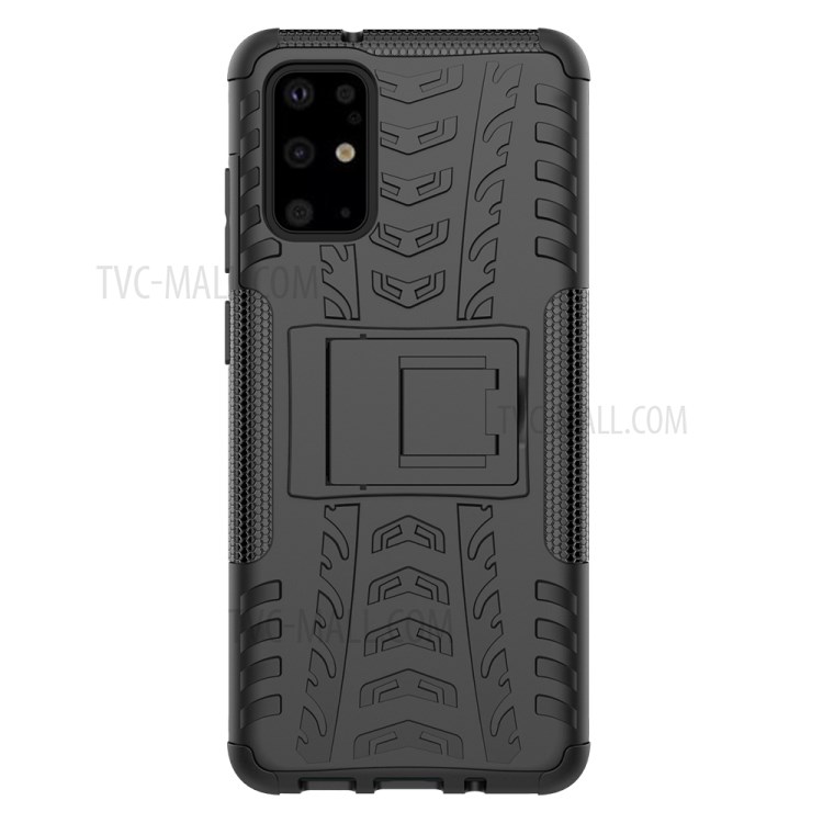 Anti-slip PC + TPU Hybrid Case with Kickstand Phone Shell for Samsung Galaxy S20 Plus/S20 Plus 5G - Black-3