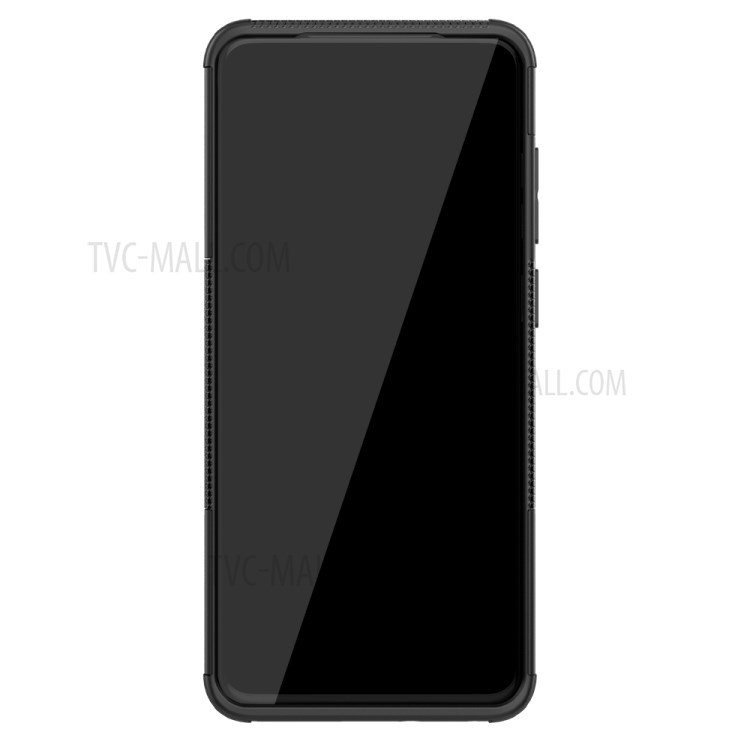 Custodia Ibrida PC + TPU Anti-slip Con Shell Del Telefono Kickstand Per Samsung Galaxy S20 Plus/S20 Plus 5G - Nero