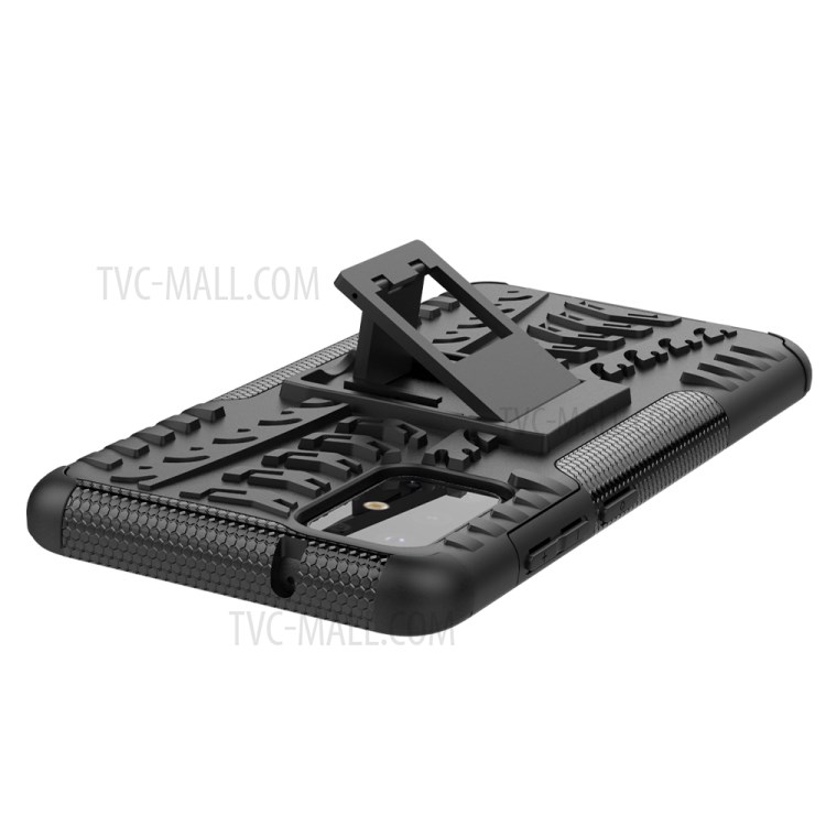 Caixa Híbrida Anti-deslizamento PC + TPU Com Concha de Telefone Kickstand Para Samsung Galaxy S20 Plus/S20 Plus 5G - Preto