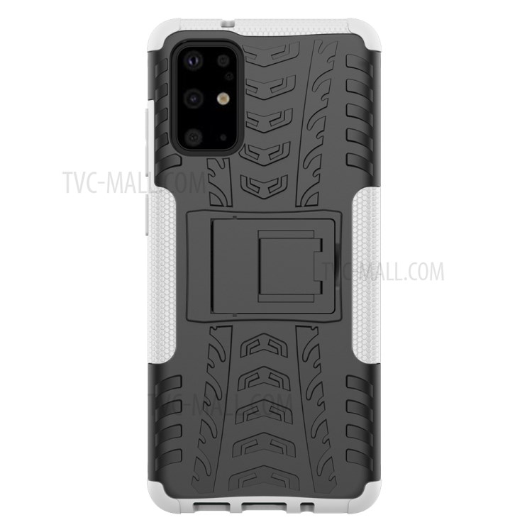 Anti-slip PC + TPU Hybrid Case with Kickstand Phone Shell for Samsung Galaxy S20 Plus - White-3