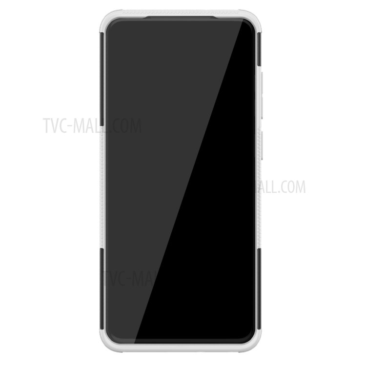 Anti-slip PC + TPU Hybrid Case with Kickstand Phone Shell for Samsung Galaxy S20 Plus - White-4