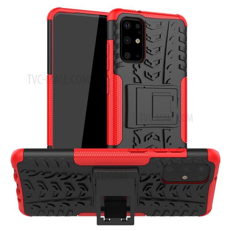 Caixa Híbrida Anti-deslizamento PC + TPU Com Concha de Telefone Kickstand Para Samsung Galaxy S20 Plus/S20 Plus 5G - Vermelho