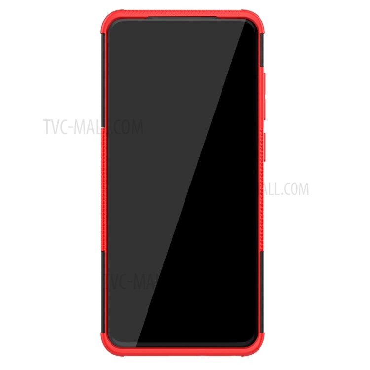 PC Anti-slip + TPU Hybrid Case Con Shell Del Teléfono de Kickstand Para Samsung Galaxy S20 Plus/S20 Más 5G - Rojo