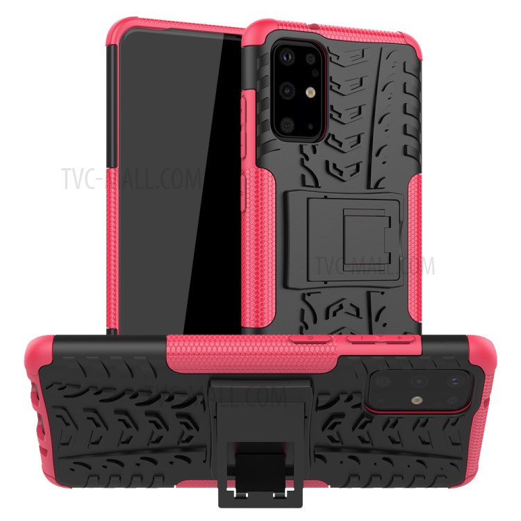 Anti-slip PC + TPU Hybrid Case with Kickstand Phone Shell for Samsung Galaxy S20 Plus/S20 Plus 5G - Rose-1