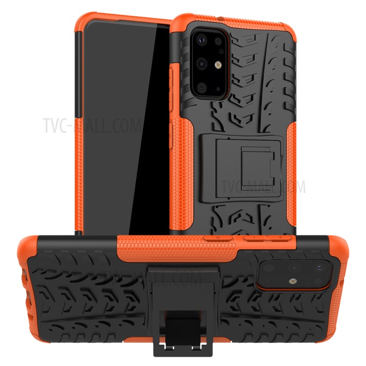 Anti-slip PC + TPU Hybrid Case with Kickstand Phone Shell for Samsung Galaxy S20 Plus - Orange-1