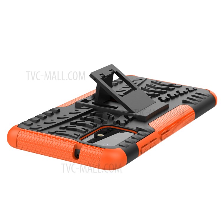 Anti-slip PC + TPU Hybrid Case with Kickstand Phone Shell for Samsung Galaxy S20 Plus - Orange-6