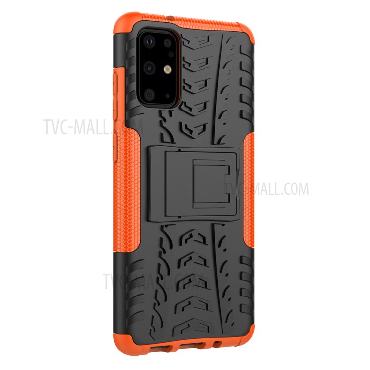 Anti-slip PC + TPU Hybrid Case with Kickstand Phone Shell for Samsung Galaxy S20 Plus - Orange-8