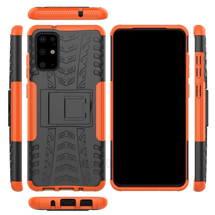 Anti-slip PC + TPU Hybrid Case with Kickstand Phone Shell for Samsung Galaxy S20 Plus - Orange-9