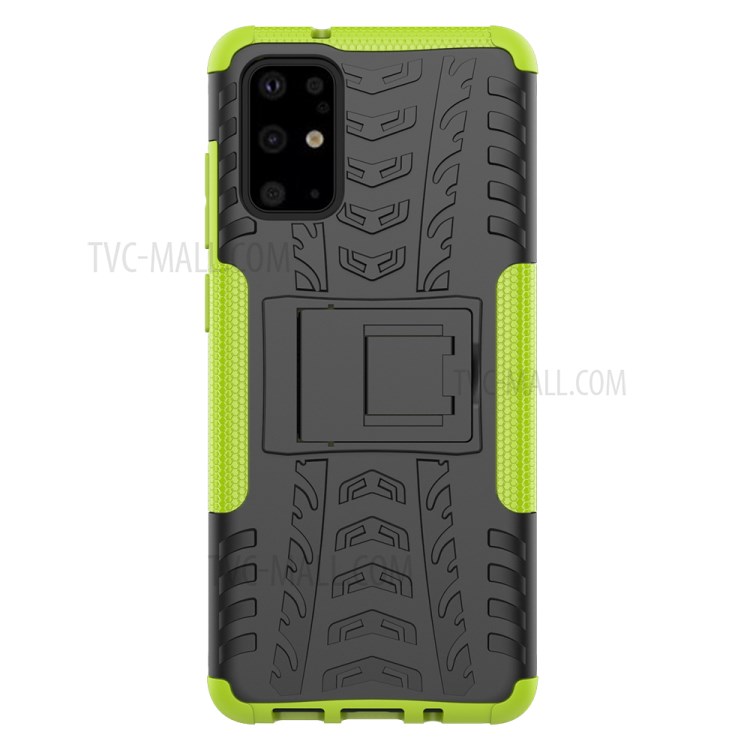 Anti-slip PC + TPU Hybrid Case with Kickstand Phone Shell for Samsung Galaxy S20 Plus/S20 Plus 5G - Green-3