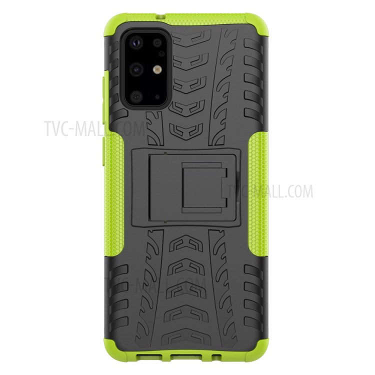 Custodia Ibrida PC + TPU Anti-slip Con Shell Del Telefono Kickstand Per Samsung Galaxy S20 Plus/S20 Plus 5G - Verde