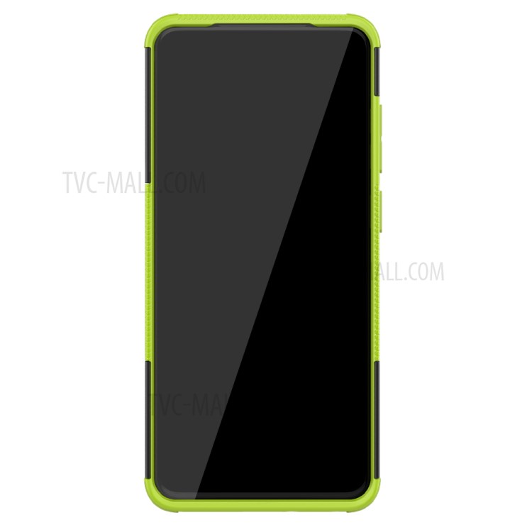 Caixa Híbrida Anti-deslizamento PC + TPU Com Concha de Telefone Kickstand Para Samsung Galaxy S20 Plus/S20 Plus 5G - Verde-4