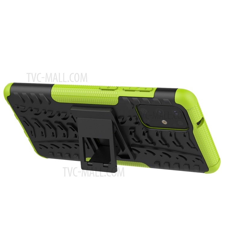 Anti-slip PC + TPU Hybrid Case with Kickstand Phone Shell for Samsung Galaxy S20 Plus/S20 Plus 5G - Green-5