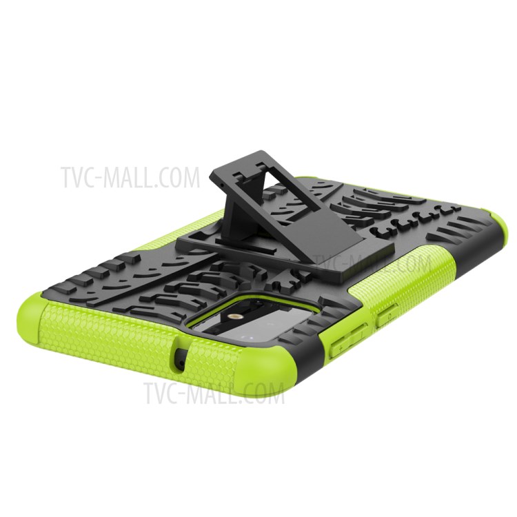 Custodia Ibrida PC + TPU Anti-slip Con Shell Del Telefono Kickstand Per Samsung Galaxy S20 Plus/S20 Plus 5G - Verde