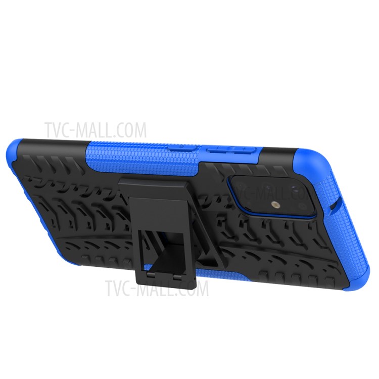 Anti-slip PC + TPU Hybrid Case with Kickstand Phone Shell for Samsung Galaxy S20 Plus - Blue-5