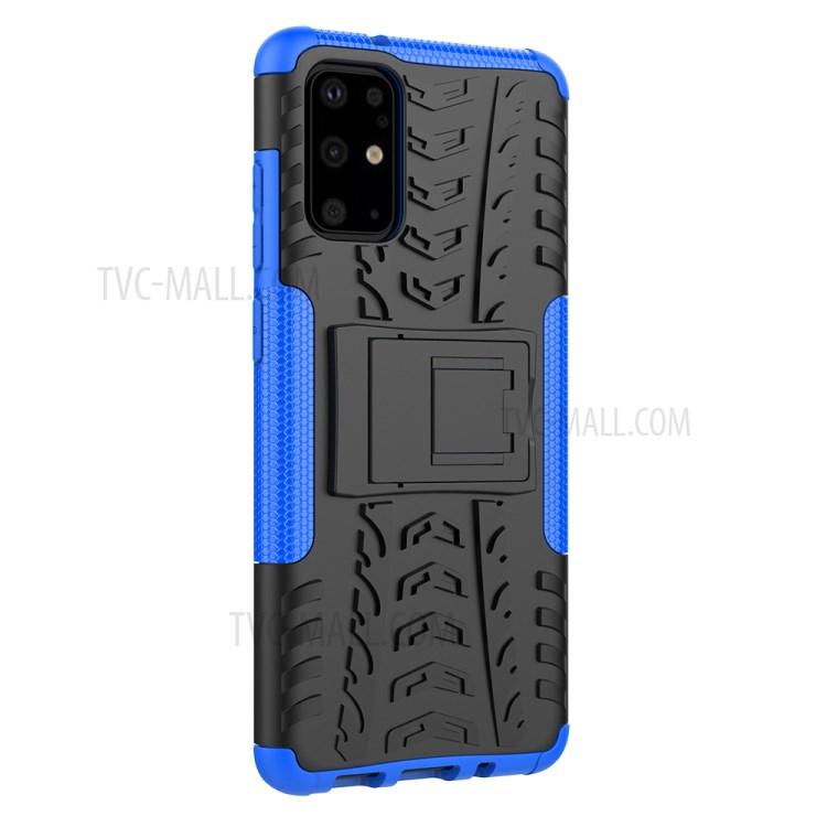 Anti-slip PC + TPU Hybrid Case with Kickstand Phone Shell for Samsung Galaxy S20 Plus - Blue-8