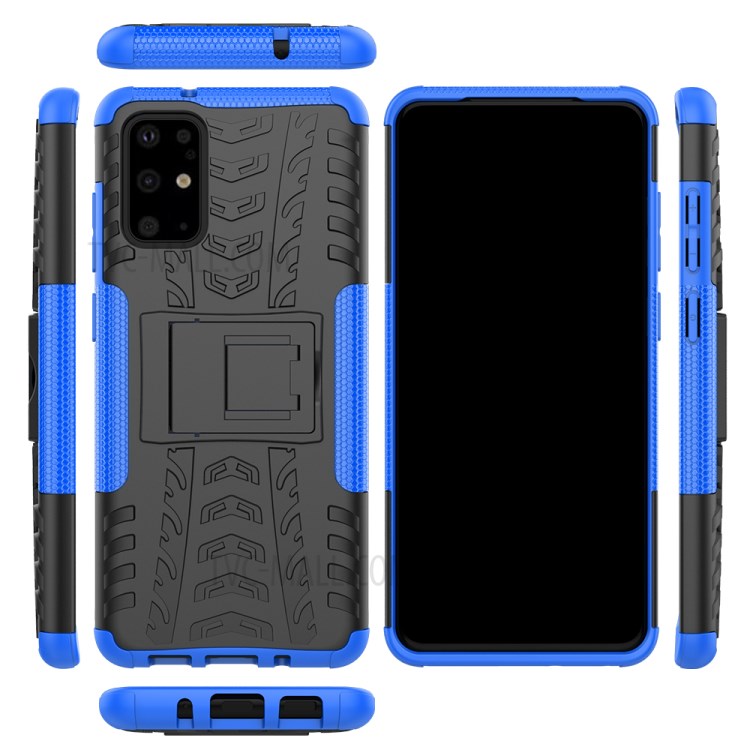 Anti-slip PC + TPU Hybrid Case with Kickstand Phone Shell for Samsung Galaxy S20 Plus - Blue-9