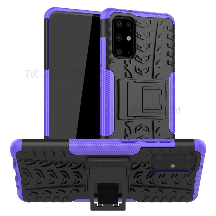 Anti-slip PC + TPU Hybrid Case with Kickstand Phone Shell for Samsung Galaxy S20 Plus/S20 Plus 5G - Purple-1