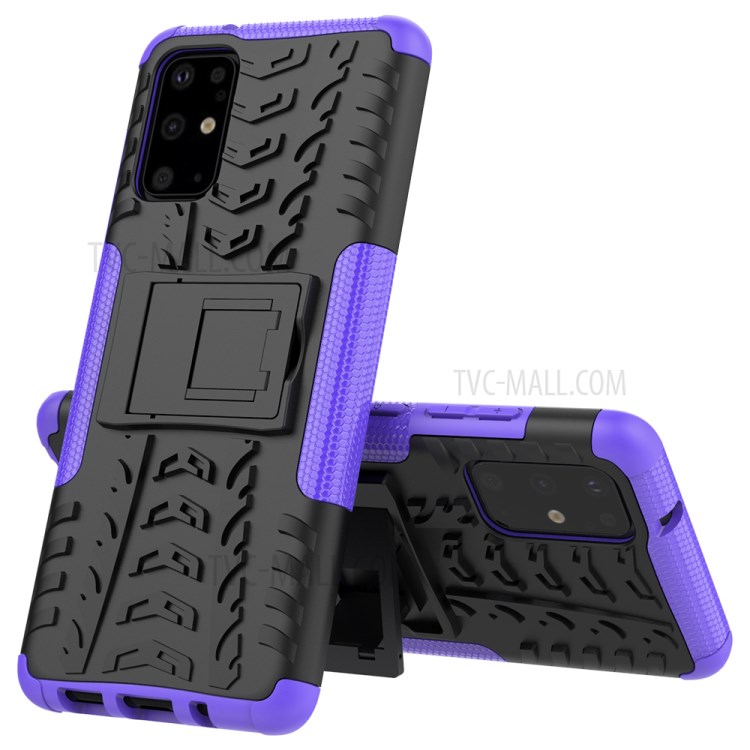 Anti-slip PC + TPU Hybrid Case with Kickstand Phone Shell for Samsung Galaxy S20 Plus/S20 Plus 5G - Purple-2