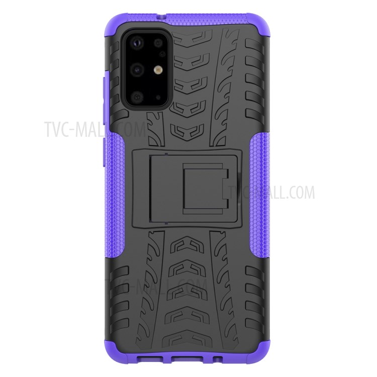 Anti-slip PC + TPU Hybrid Case with Kickstand Phone Shell for Samsung Galaxy S20 Plus/S20 Plus 5G - Purple-3