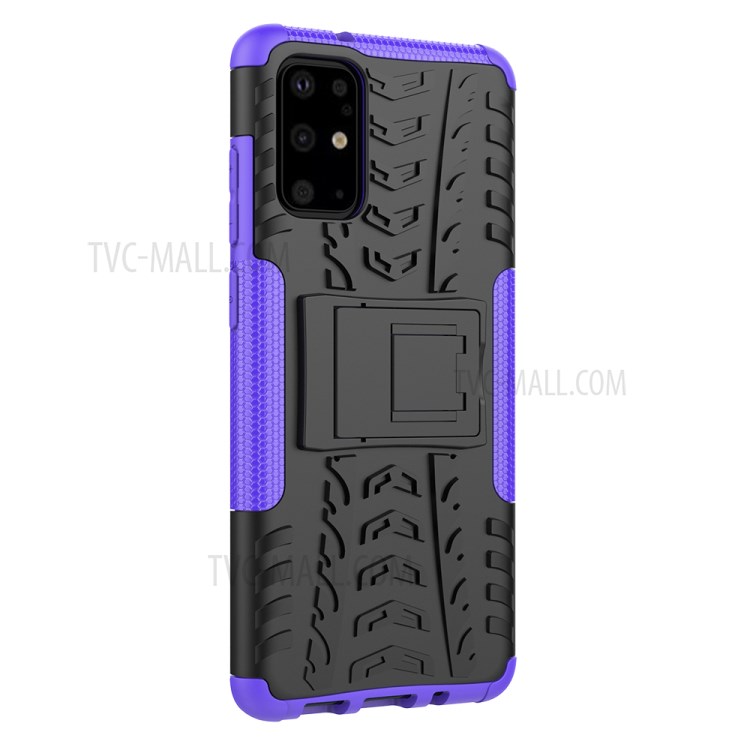 Anti-slip PC + TPU Hybrid Case with Kickstand Phone Shell for Samsung Galaxy S20 Plus/S20 Plus 5G - Purple-8