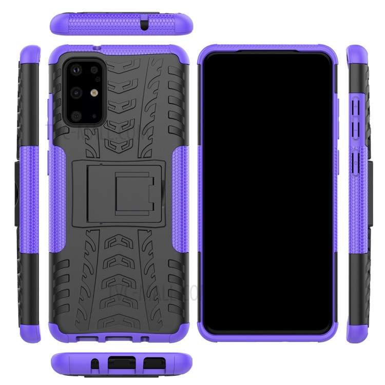 Anti-slip PC + TPU Hybrid Case with Kickstand Phone Shell for Samsung Galaxy S20 Plus/S20 Plus 5G - Purple-9